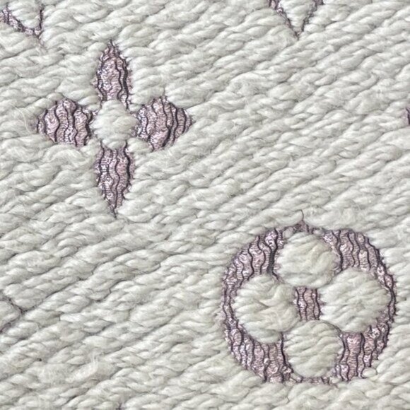 Louis Vuitton Logomania Silk Wool Scarf Monogram Grey Light Purple Pink - Picture 7 of 9